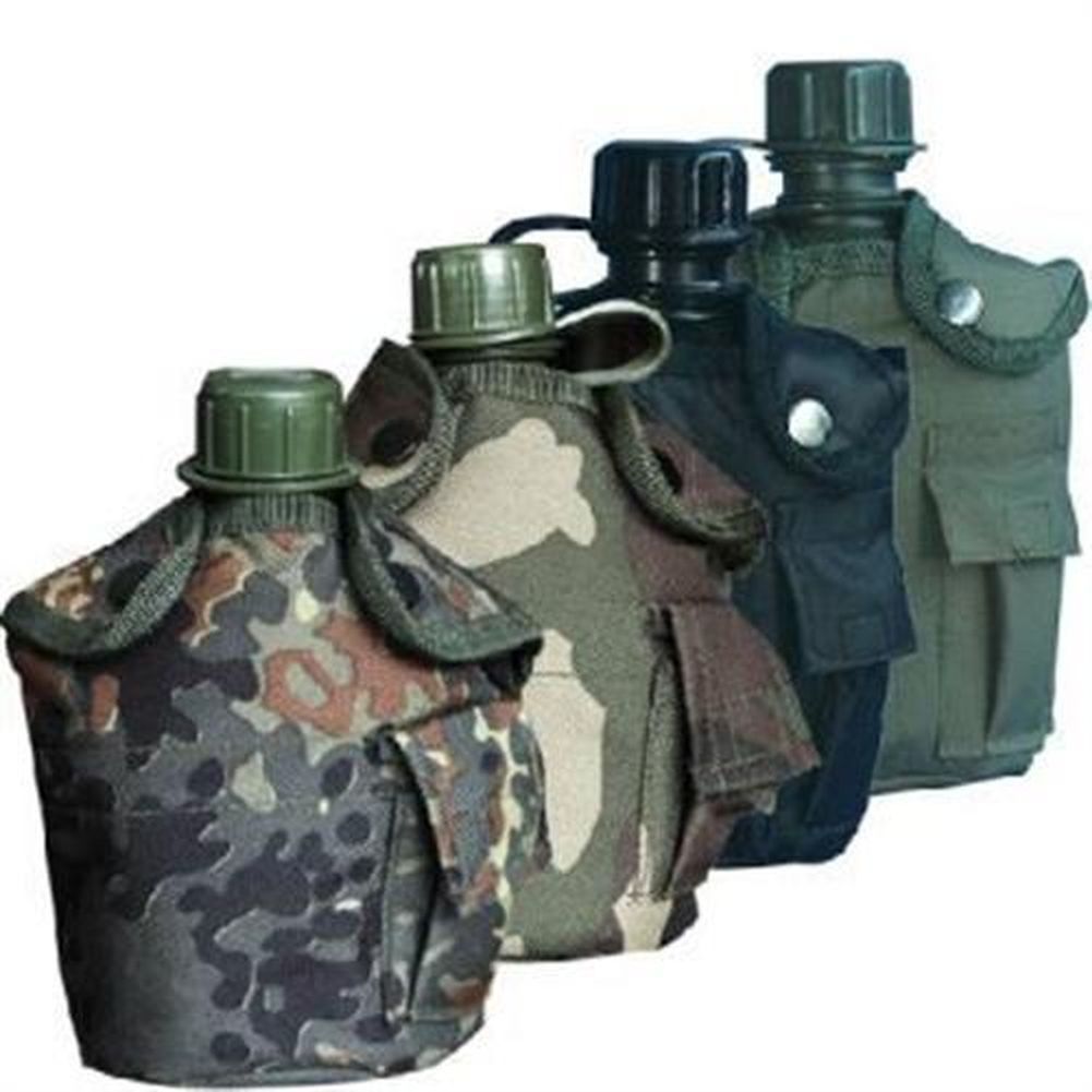 NEU US Trinkflasche schwarz + Becher