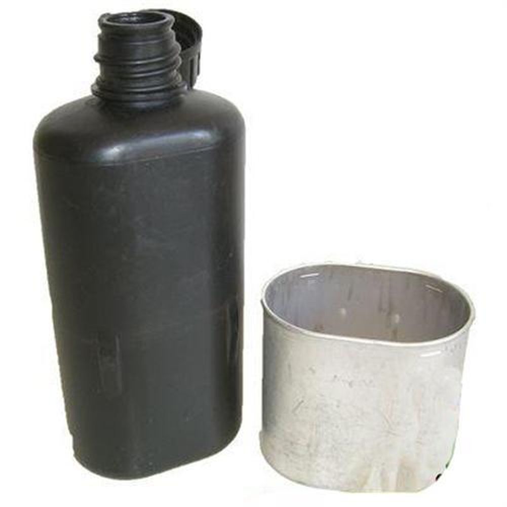 CH Trinkflasche M84 + Alu Trinkbecher, Schweizer Armee
