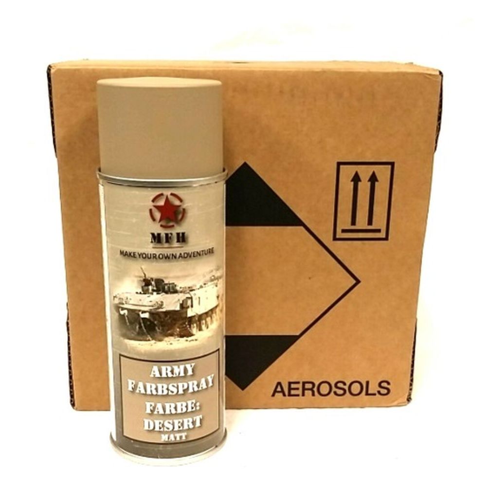 6 DS BW Army Farbspraydosen Sprüh Armeelack a. 400ml Desert matt