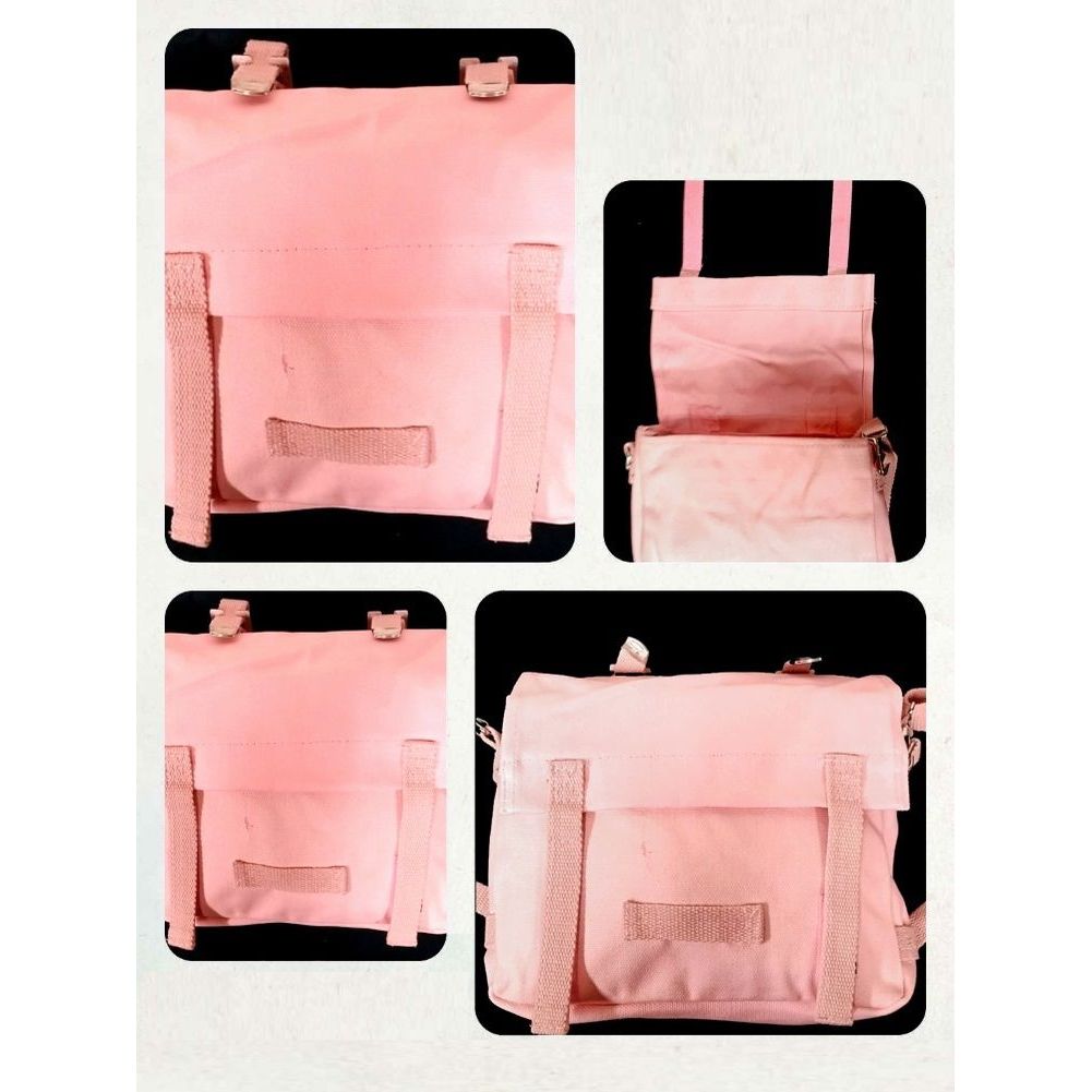 Klettverschluss Kampftasche klein Kigatasche Baumwolltasche rosa neu